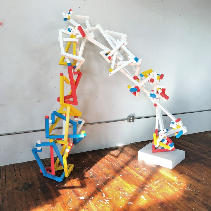 Froebel's Gifts: Energy Tranfer arch. 2017. studio installation. 80" x 74 x 30"